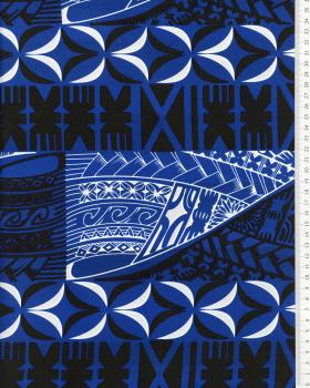 Polynesian fabric ATUA Blue - Tissushop